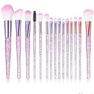 Glitter Makeup Brush Set 15 pieces